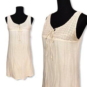 Tulle Anthropologie Crepe Mini Dress Cream Ecru S